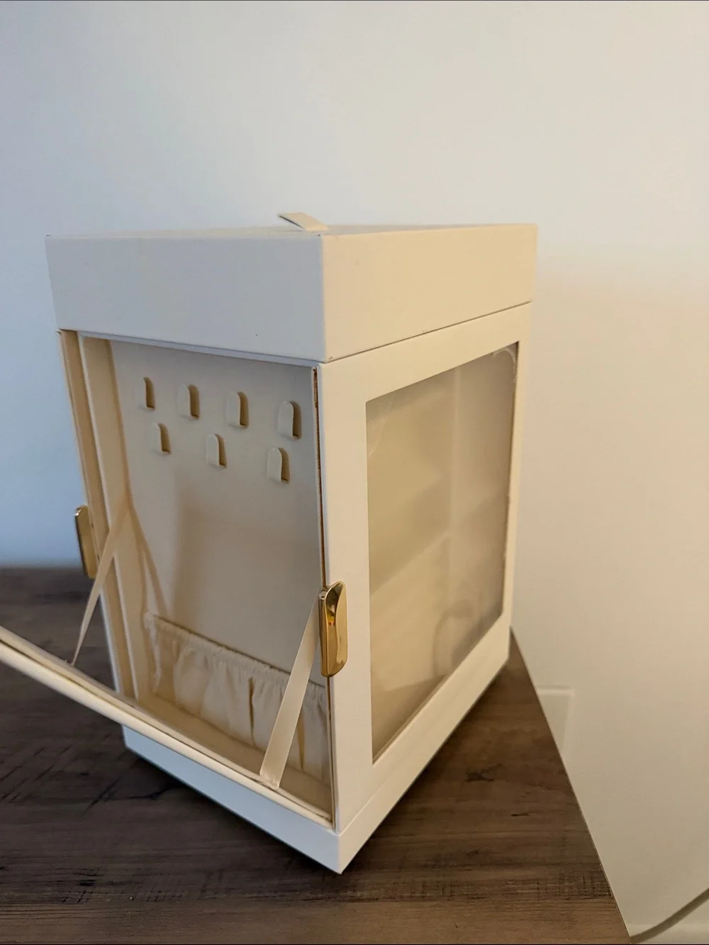 White Jewelry Organizer Cabinet with Clear Display Window